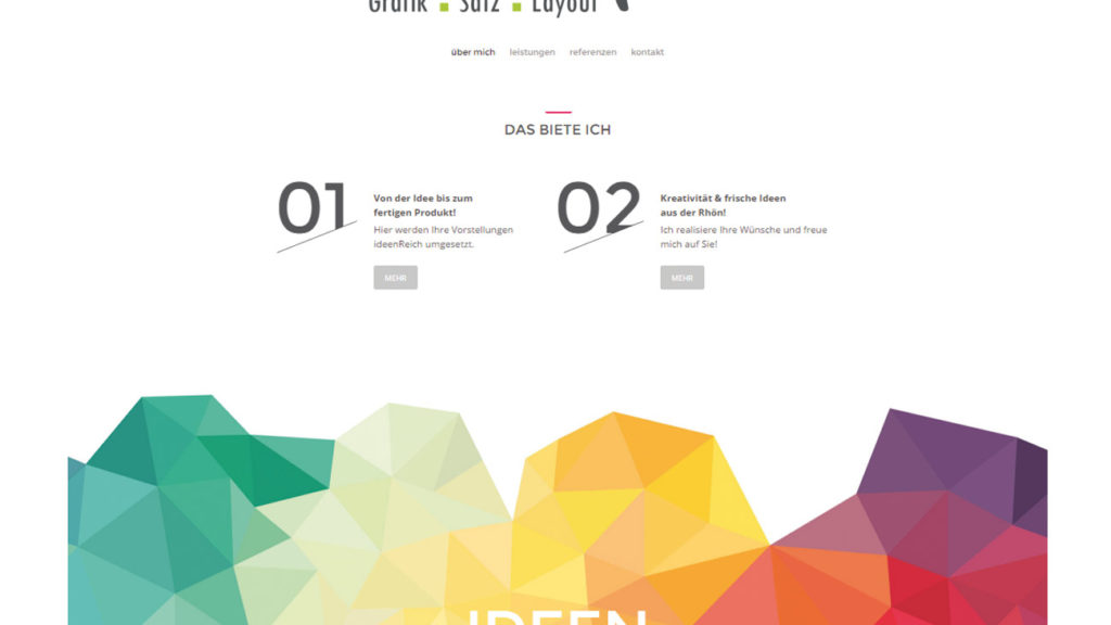 Webseite von Ideenreich Rhön – Mediengestalterin Tanja Böhm