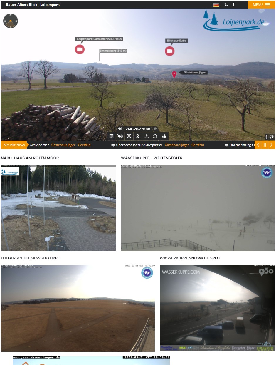 Webcam-Übersicht auf loipenpark.de – Live-Bilder aus der Rhön