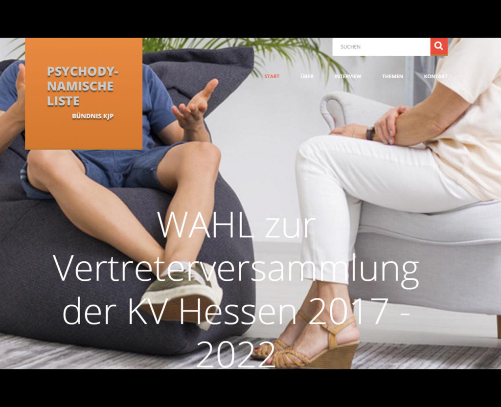 Webseite der Psychodynamischen Liste Bündnis KJP
