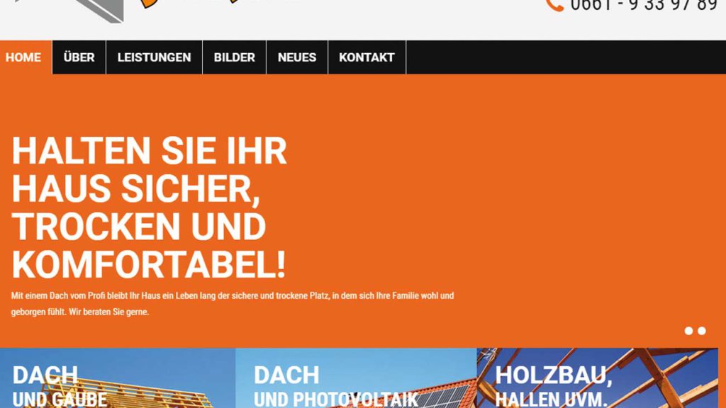 Webseite der Zimmerei Jestädt